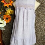 Doe & Rae ✅3/$30✅NWT  Grey Embroidered Sleeveless Ruffle Tank Top | SMALL | Photo 5