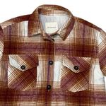 Thread & Supply Womens Plaid Shacket Shirt Jacket Brown White Overshirt Sz Small Photo 4