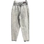 Vintage Brittania Womens Jeans Tapered Leg Acid Wash Distressed Size 8 Black Photo 4