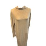 Mod Ref  Long Sleeve Knit Midi Dress Mock Neck‎ Casual Comfort Beige Neutral Photo 2