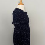 Vine & Love Navy Blue White Polka Dot Short Sleeve Dress Photo 7