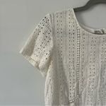 Sézane Sezane Cleo White Eyelet Short Sleeve Tie Back Cotton Blouse 36 US 4 Small Photo 4
