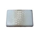 Banana Republic White Leather Alligator Print Cream White Clutch Some marks Photo 1