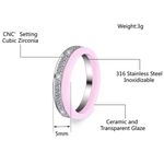 Boutique Pink Ceramic Cubic Zirconia Ring‎ Set | Jewelry | Stackable Band Women Photo 1