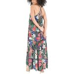 Angie  Tropical Print Tiered Maxi Dress Crossed Back Boho Sleeveless size M Flowy Photo 2