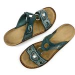 Rieker Bohemian Beaded Anti Stress Sandal Womens 37 Embellished Teal Green Beach Size 6 Photo 1
