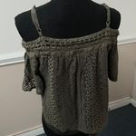 by and by  Army Green Cold Shoulder Lace Blouse Size Small Photo 2