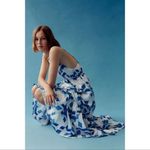 Anthropologie Peter Som Larissa maxi dress white with blue chevron patte… Photo 2