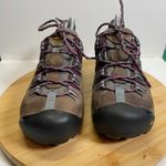 Keen  Women 7 Brown Purple Detroit Low Steel Toe Shoe Work Safety Utility Leather Photo 4
