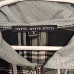 HYFVE BRAND..CROPPED FLANNEL LIKE JACKET BLACK WITH YELLOW(GOLD) STRIPE Photo 1