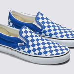 Vans Classic Slip-On Checkerboard Blue/ White Unisex Sneakers Y4.5/M4.5/W6.0 Photo 0