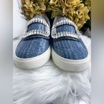 Karl Lagerfeld  Navy Denim Slip on Shoes with Diamond Buckle Size 6/36 Photo 5