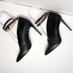 Jimmy Choo Lark 100 Studded Black Bootie Leather Heels Size 39.5 Photo 6