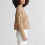Quince  organic cotton camel cropped cardigan sweater Photo 2