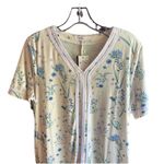 WBQ Floral Nightgown/PJ Short Sleeve‎ Sleepwear Dress Size Sm Pockets NWT White Photo 1