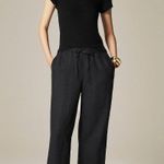 J.Crew Petite New Soleil Pant Linen Black Pull On Elastic Waist Relaxed XSP NWT Photo 0