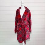 Victoria's Secret Victoria’s Secret Short Cozy Robe Color Red Lipstick Plaid Plush Size XS/S Photo 5