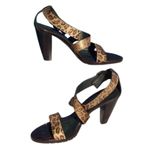 Donald Pliner Couture Hair Calf Gator Leather Sandal Shoe New Ankle Wrap $295 Brown Size 6.5 Photo 1