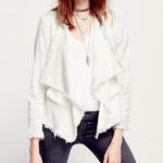 Free People Raw Femme Linen Blend Open Front White Jacket Size Small Photo 0