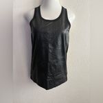Switch Crocodile Effect Faux Leather Black Sleeveless Tank Top S Photo 2