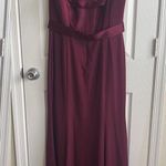 White by Vera Wang Open Back Maroon Wine Crepe Gown Dress Photo 6