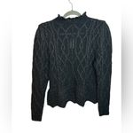EXPRESS Nwt  Black Metallic Cable Knit Mock Neck Sweater Photo 2