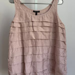 Eileen Fisher  Silk Ruffle Tank Top Sleeveless Blouse Pink Medium Photo 0