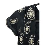 Black Paisley Beaded Short Sleeve Dress Bollywood Indian Style XS Photo 1