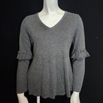 Style & Co Gray Ruffle Sleeve Sweater (PM) Photo 2