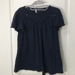 Lane Bryant Short Sleeve Crochet Accent Women’s 14/16 Navy Top Photo 0