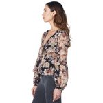 Saltwater Luxe ANTHROPOLOGIE  Women’s Kaitlyn Brown Floral Top Photo 1