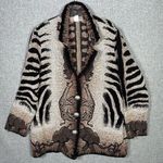 Vintage Painted Pony Jacket Womens Medium Jungle Safari Button Animals Zebra Photo 0
