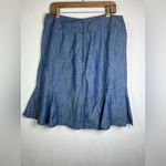 Zozo Women’s Chambray Denim Lyocell Flounce Skirt Size 12 Blue A Photo 4