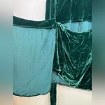 Reformation BURGUNDY green velvet mock neck long sleeve wrap mini dress size 6 Photo 7