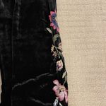 Johnny Was  Black Wide Leg Velvet Like  Pants Photo 4