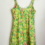 Lilly Pulitzer  soft stretchy night gown monkey jungle print lace Y2k green M Photo 2