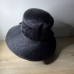 Giovannio Florence New York Women Black Floral Wide Brim Sun Hat Church Bow Cap Photo 4