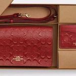 Coach NWT Boxed Anna Foldover Clutch Crossbody And Card Case Set In Leather Photo 0