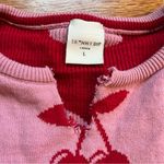 Skinny Dip cherry print cutoff sleeveless sweater size large Pink Photo 2