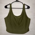 Old Navy  PowerSoft Olive Green Cropped Tank Sports Bra Top Medium Support Photo 1