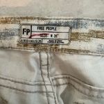 Free People Aztec Print Grey Tan Skinny Jean Zippered Ankle Womens size 31 Photo 2
