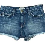 Current/Elliott π The Boyfriend Denim Frayed Hem Cutoff Shorts Photo 0