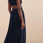 Lulus NWOT  Vivid Imagination Navy Blue Cutout Maxi Dress Bridesmaid Wedding Sz L Photo 1