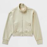 A New Day Women's Super Soft Cream/Light Green Zip-Up Jacket Size Small NWT Photo 0