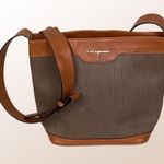 Salvatore Ferragamo  taupe and brown 1990’s Vintage crossbody w thick strap EUC Photo 0