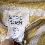 Sigrid Olsen Striped Yellow & White Long Sleeve Button-Up Shirt  Womens‎ L Photo 1