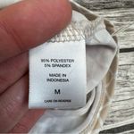 New York & Company Womens Sleeveless Blouse White Tan Beige M Med Medium Keyhole Photo 5