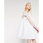 ZARA Trafaluc Collection Womens Dress Size M White Poplin Bow Sleeve Mini NEW Photo 2