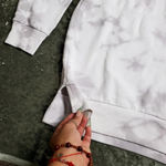 PINK - Victoria's Secret PINK By Victoria's Secret Grey Tie Dye Half Zip Sweater Photo 3