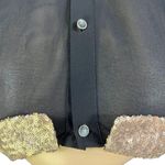 Buckle BKE Womens Blouse Top Sequin Collar Sheer Button Down Black Gold Small Photo 6